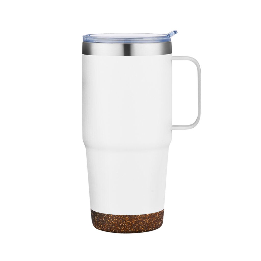 DELAWARE 24 OZ STAINLESS STEEL TRAVEL MUG WITH CORK BOTTOM ACE Premiums